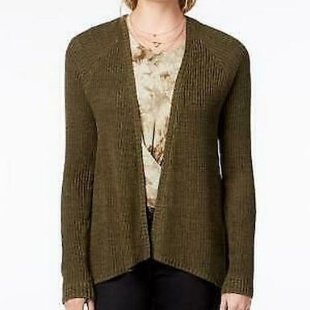 OH! Mg Juniors Open-Front Cardigan Olive, Size Medium